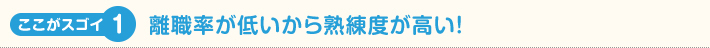 ここがスゴイ1！熟練度が高い